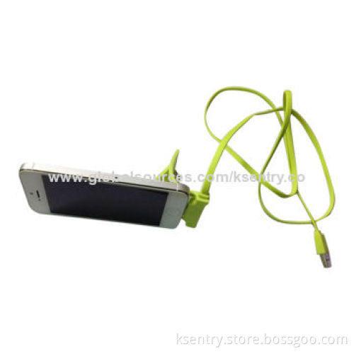 Mobile phone holder with USB data cable for iPhone